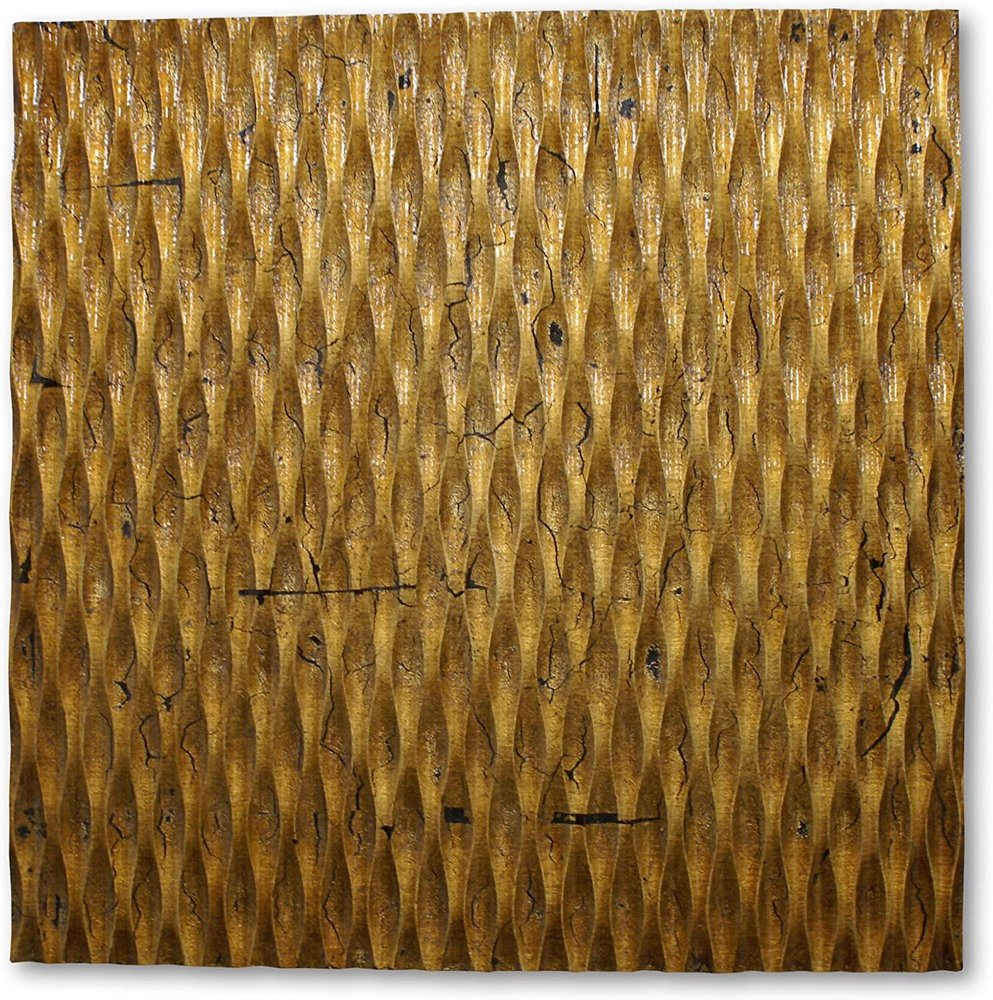 36" X 36" Bronze Square Abstract Hanging Dimensional Sculpture