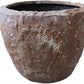 Set of Three 21" Brown Stone Indoor Outdoor Round Pot Planter