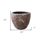 Set of Three 21" Brown Stone Indoor Outdoor Round Pot Planter