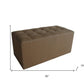 15" Tan Upholstered Faux Leather Bench