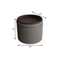 20" Gray Round Storage Ottoman