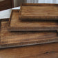 Set of Three Brown Wood Nesting Serving Trays