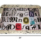 20" White Black Gold and Red Metal Abstract Serving Tray