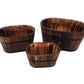 Set of Three Brown Solid Wood Rectangular Pot Planter
