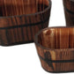 Set of Three Brown Solid Wood Rectangular Pot Planter
