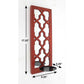 17" Red And Silver Geometric Solid Wood Wall Sconce Candle Holder