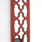 17" Red And Silver Geometric Solid Wood Wall Sconce Candle Holder
