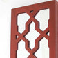 17" Red And Silver Geometric Solid Wood Wall Sconce Candle Holder