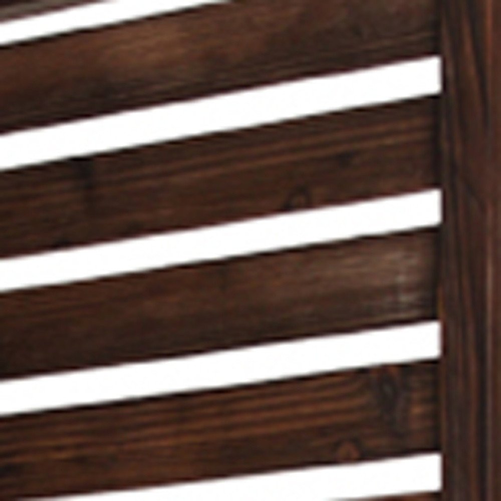 72" Brown Wood Folding Three Panel Screen Room Divider
