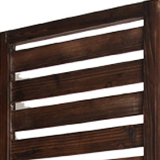 72" Brown Solid Wood Panel Screen Room Divider