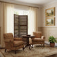 72" Brown Wood Folding Three Panel Screen Room Divider