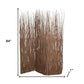 84" Brown Wood Folding Three Panel Screen Room Divider