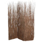 84" Brown Wood Folding Three Panel Screen Room Divider