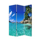 48 X 72 Multi Color Wood Canvas Paradise  Screen