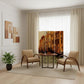 72" Brown Canvas Folding Three Panel Screen Room Divider