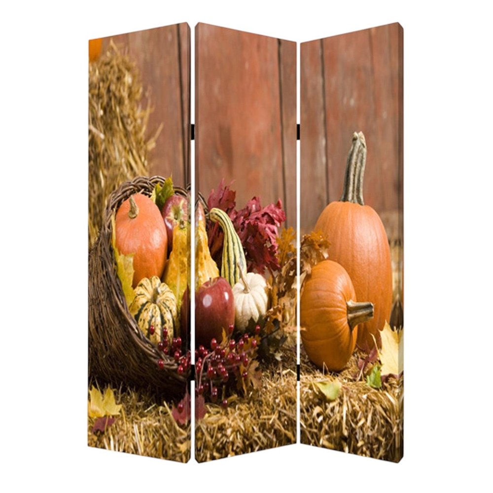 48 X 72 Multi Color Wood Canvas Harvest  Screen