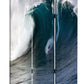 72" Blue And White Canvas Folding Three Panel Screen Room Divider