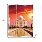 72" Brown Canvas Folding Three Panel Screen Room Divider