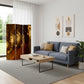 72" Black Canvas Folding Three Panel Screen Room Divider