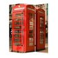 72" Red Canvas Folding Three Panel Screen Room Divider