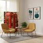 72" Red Canvas Folding Three Panel Screen Room Divider