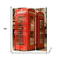 72" Red Canvas Folding Three Panel Screen Room Divider