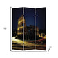 72" Gray Canvas Folding Three Panel Screen Room Divider