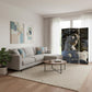 72" Gray Canvas Folding Three Panel Screen Room Divider