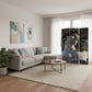 72" Gray Canvas Folding Three Panel Screen Room Divider
