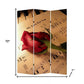 72" Brown And White Canvas Folding Three Panel Screen Room Divider