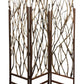 70" Brown Wood Branches Folding Three Panel Screen Room Divider