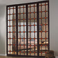 84" Brown Folding Four Panel Screen Room Divider