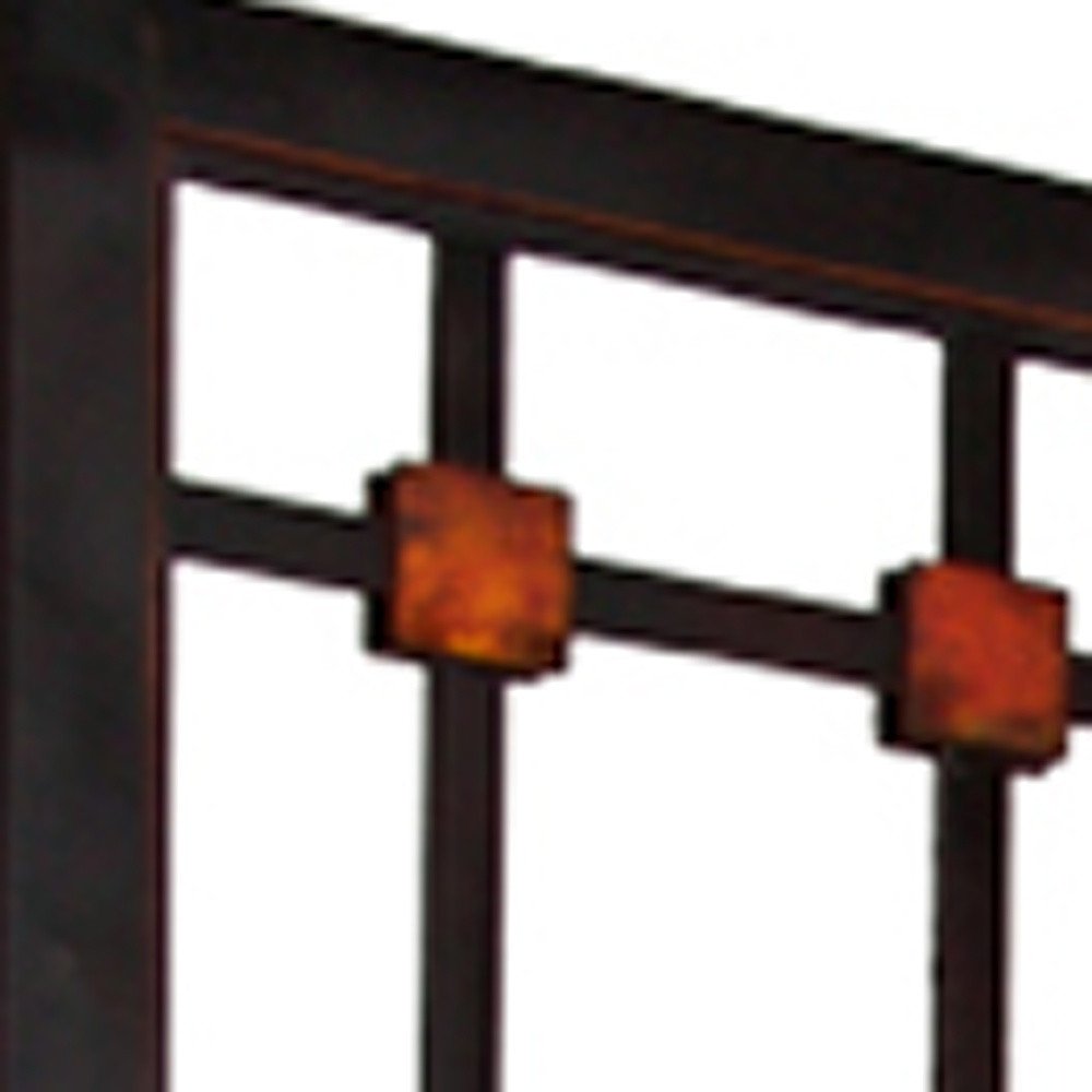 84" Brown Folding Four Panel Screen Room Divider