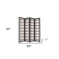 84" Brown Folding Four Panel Screen Room Divider