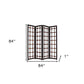 84" Brown Folding Four Panel Screen Room Divider