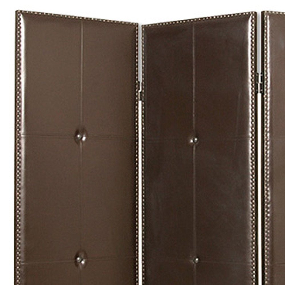 60" X 72" Brown Faux Leather  Screen