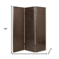 72" Brown Faux Leather Folding Three Panel Screen Room Divider