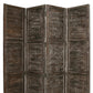 84" Black Wood Folding Four Panel Screen Room Divider