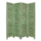 84" Black Wood Folding Four Panel Screen Room Divider