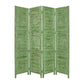 84" Black Wood Folding Four Panel Screen Room Divider