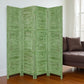 84" Black Wood Folding Four Panel Screen Room Divider