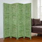 84" Black Wood Folding Four Panel Screen Room Divider