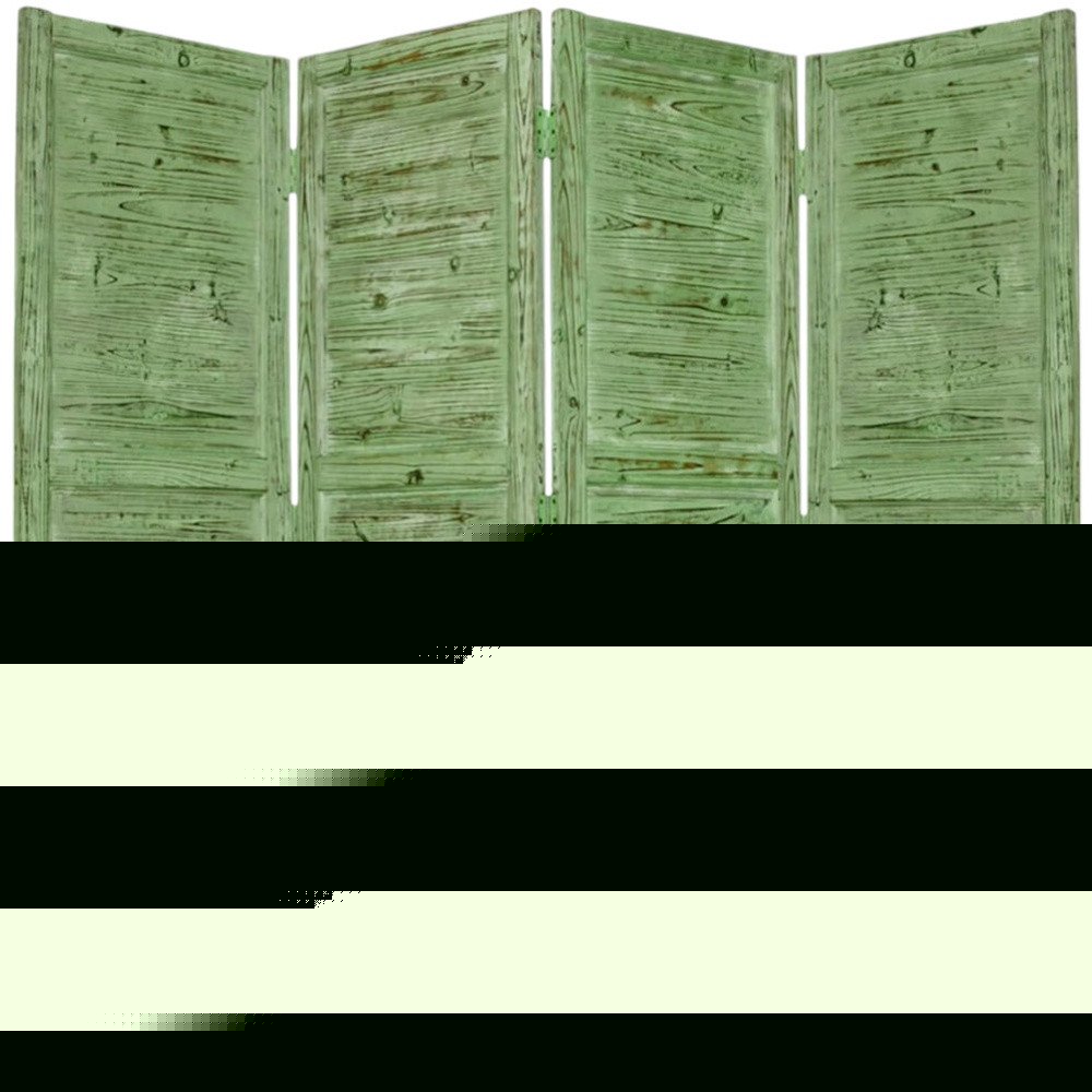 84" Black Wood Folding Four Panel Screen Room Divider