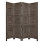 84" Black Wood Folding Four Panel Screen Room Divider
