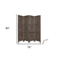 84" Black Wood Folding Four Panel Screen Room Divider