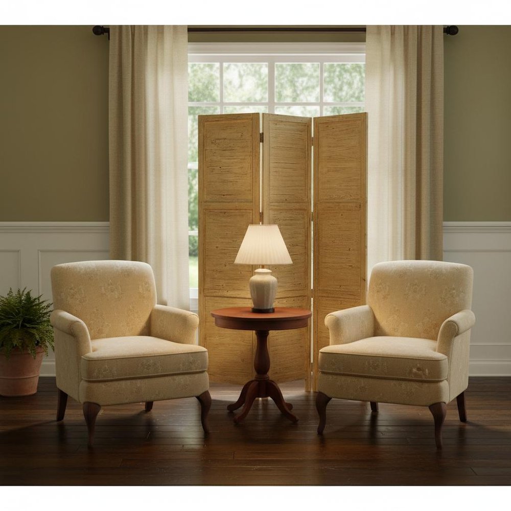 76" X 84" Black Wood Screen