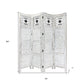 84" Blue Wood Folding Four Panel Screen Room Divider