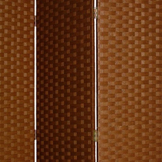 72" Dark Brown Folding Three Panel Screen Room Divider