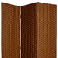 54" X 72" Dark Brown Wood  3 Panel Screen