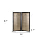 67" Gold Fabric Folding Two Panel Screen Room Divider